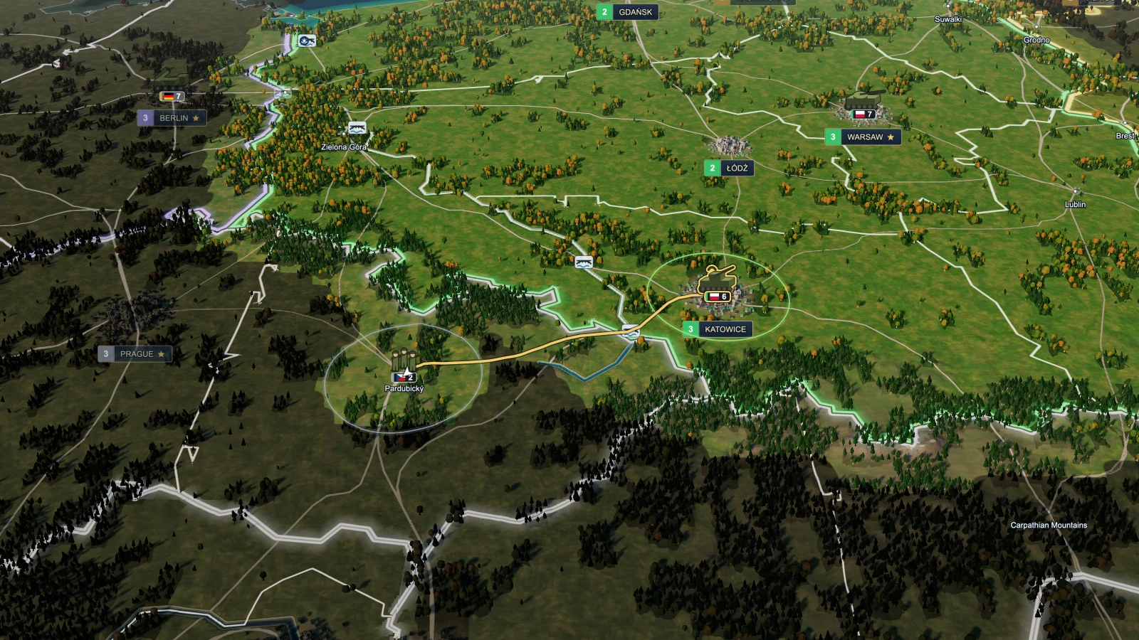 Paper Borders gameplay: plan a march